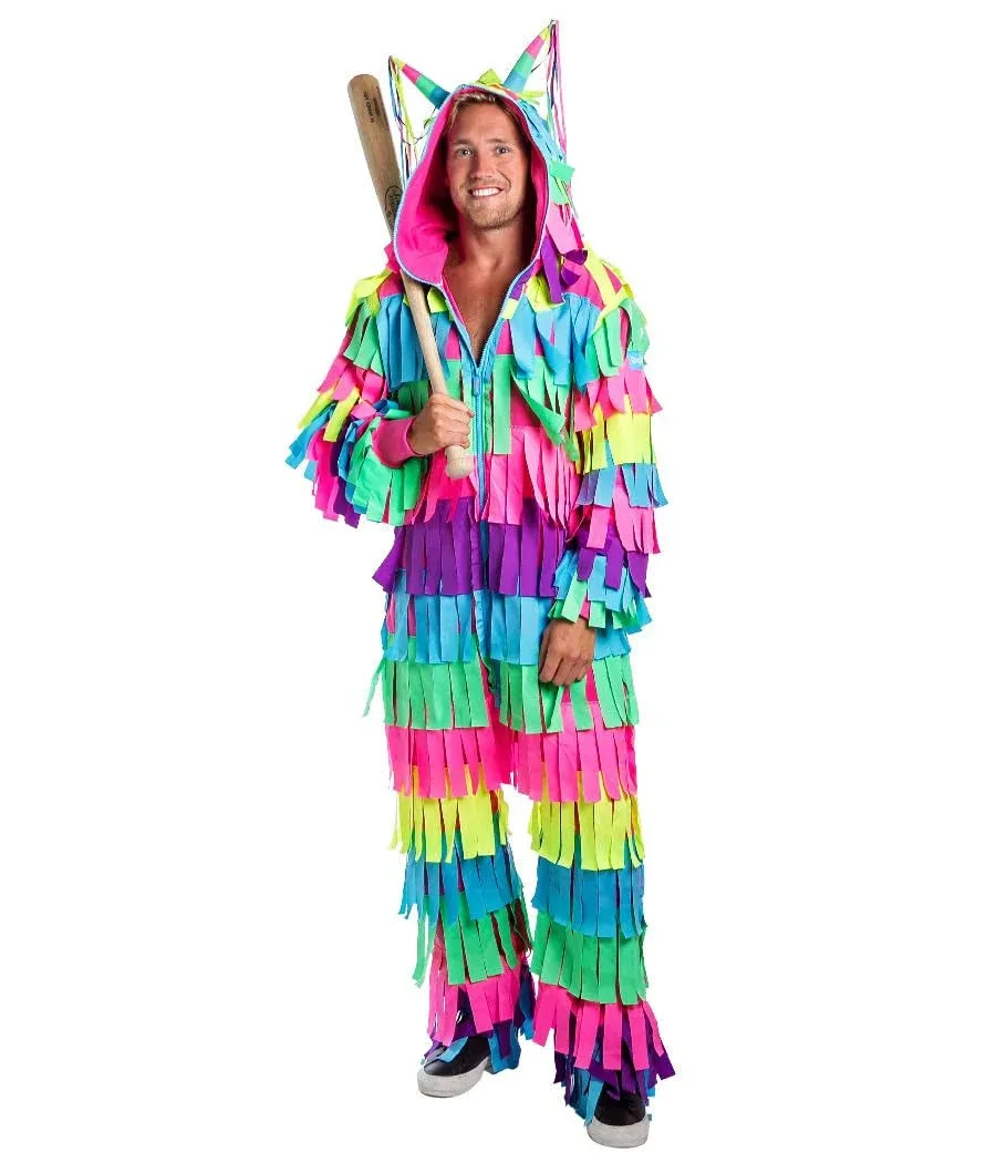 Tipsy Elves Halloween Costumes for Men - Bright Multicolored Pinata Jumpsuit Funny Halloween Costume Adult Onesie