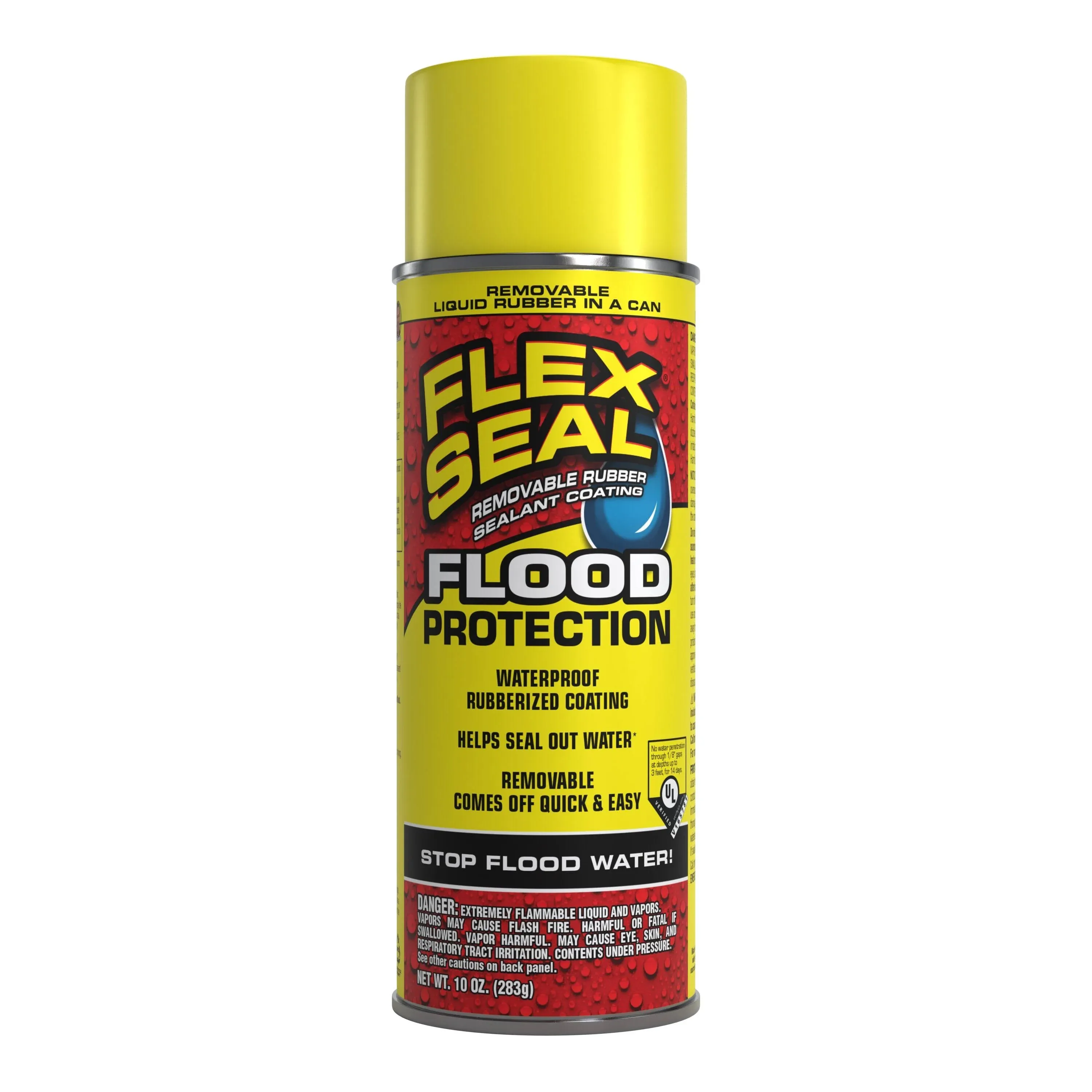 FLEX SEAL Flood Protection Waterproof Rubberized Coating Spray Sealant 10 Oz RFSYELR16