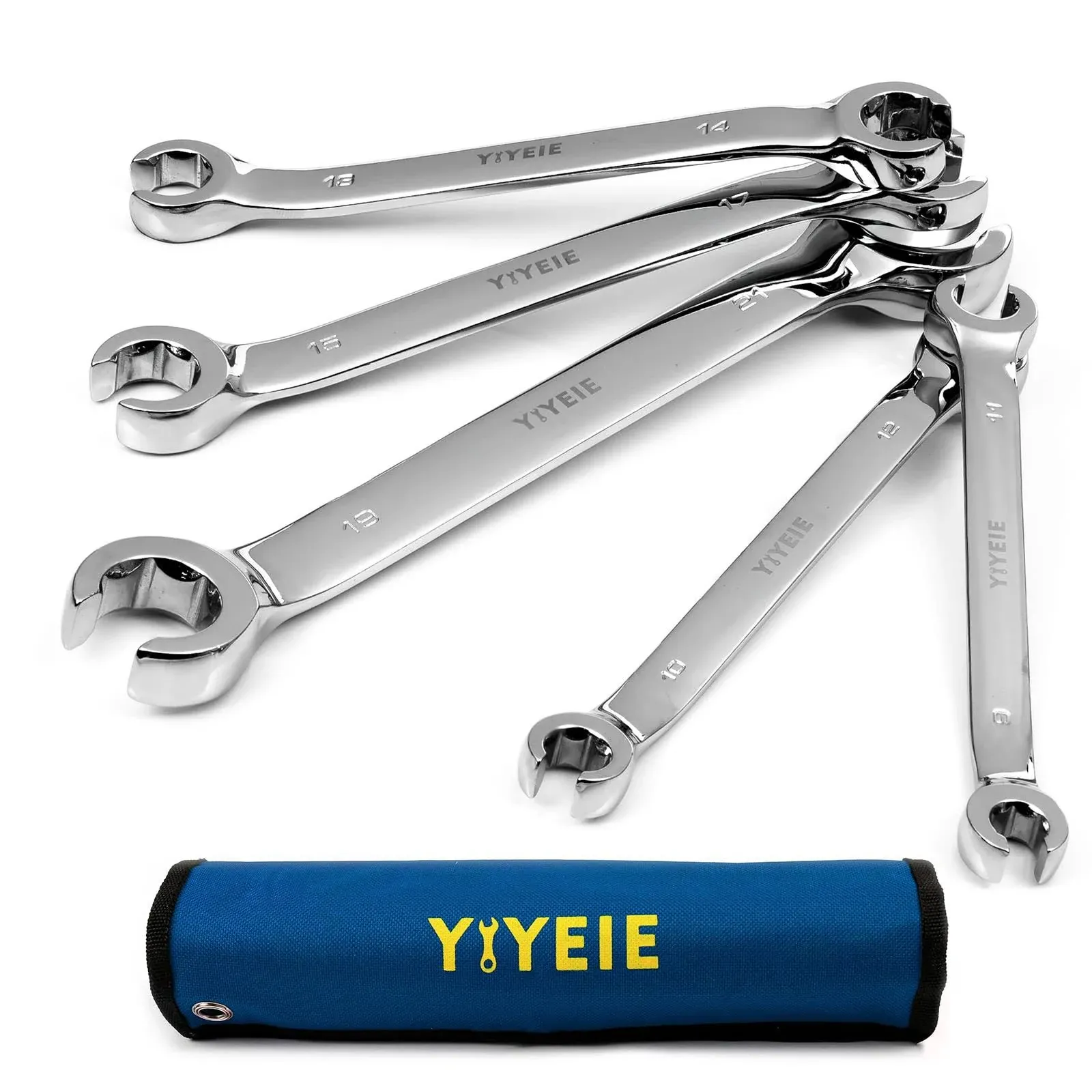 YIYEIE Flare Nut Wrench Set, Metric 5-Piece, Brake Line Wrench Set 9, 10, 11, 12