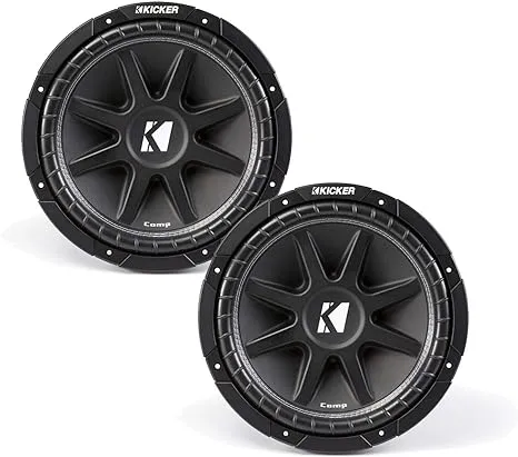 KICKER Comp 12-inch (30cm) Subwoofer, 4-Ohm, RoHS Compliant Bundle