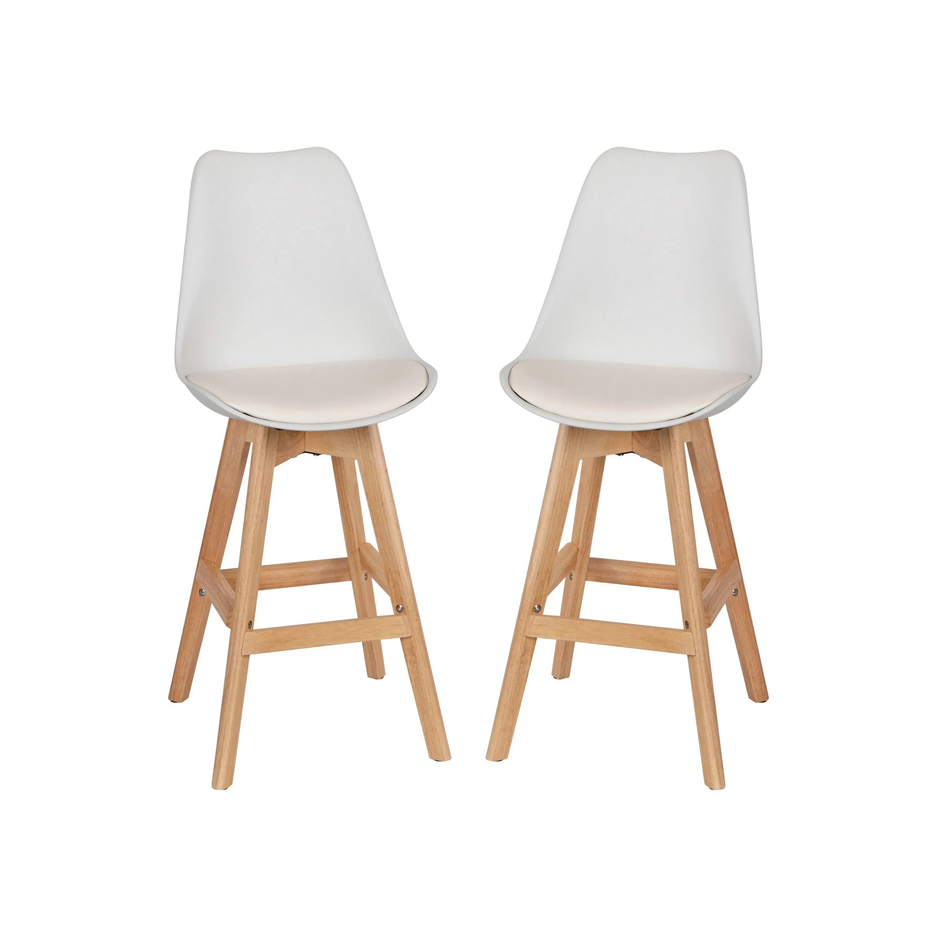 Flash Furniture Dana Set of 2 Modern Commercial Counter Stools - White Plastic ...