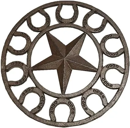 LL Home Star Horseshoe Cast Iron Trivet, Brown