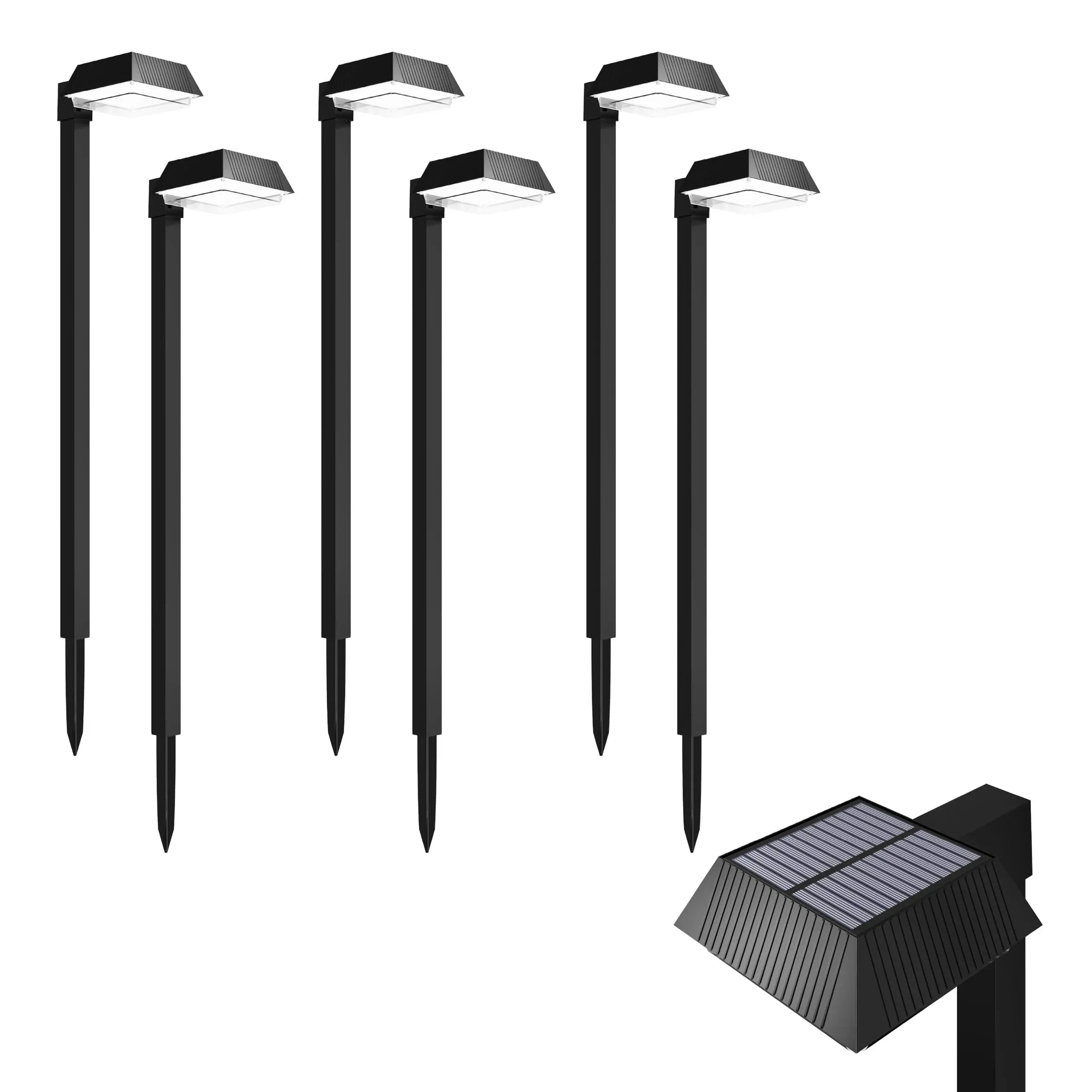 Sunco 6 Pack Solar Sidewalk Lights Outdoor Super Bright Selectable Color Temperature 3CCT 3000K/5000K/7000K 150LM, Path Lights for Backyard, Walkway, Garden, Driveway