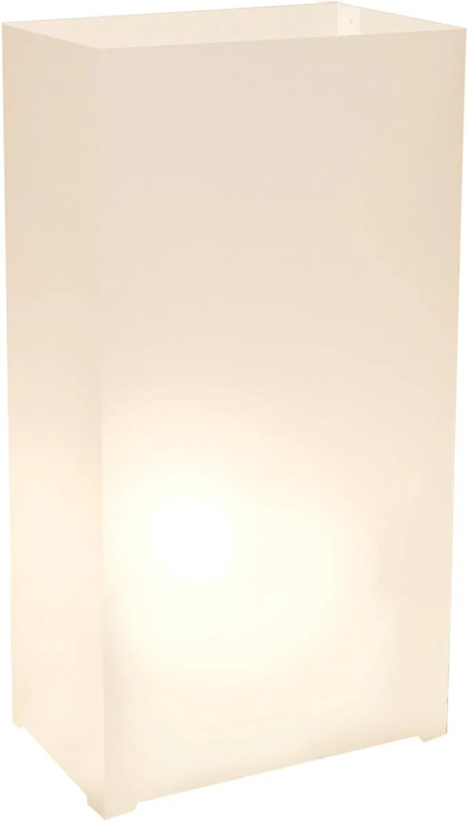 LumaBase 100 White Durable Plastic Luminaria Lanterns