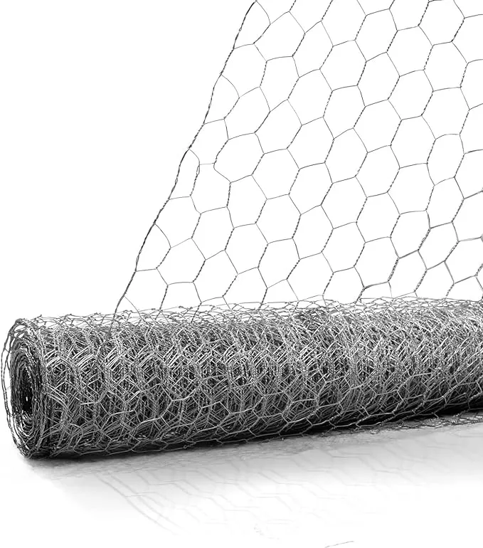 Fencer Wire 20 Gauge Chicken Wire Fence, Galvanized Poultry Hexagonal Netting Crafting, Chicken Coops & Rabbit Rodent Cage, 1-Inch Hex Grid (6 ft. x 50 ft.)