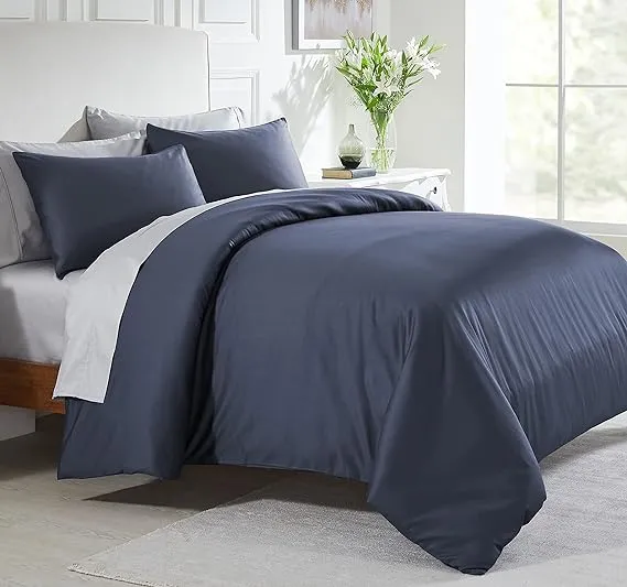 California Design den Queen Size Duvet Cover Only, Premium 400 Thread Count 100% Cotton Duvet Cover, Smooth Sateen Weave Comforter, Cover Button