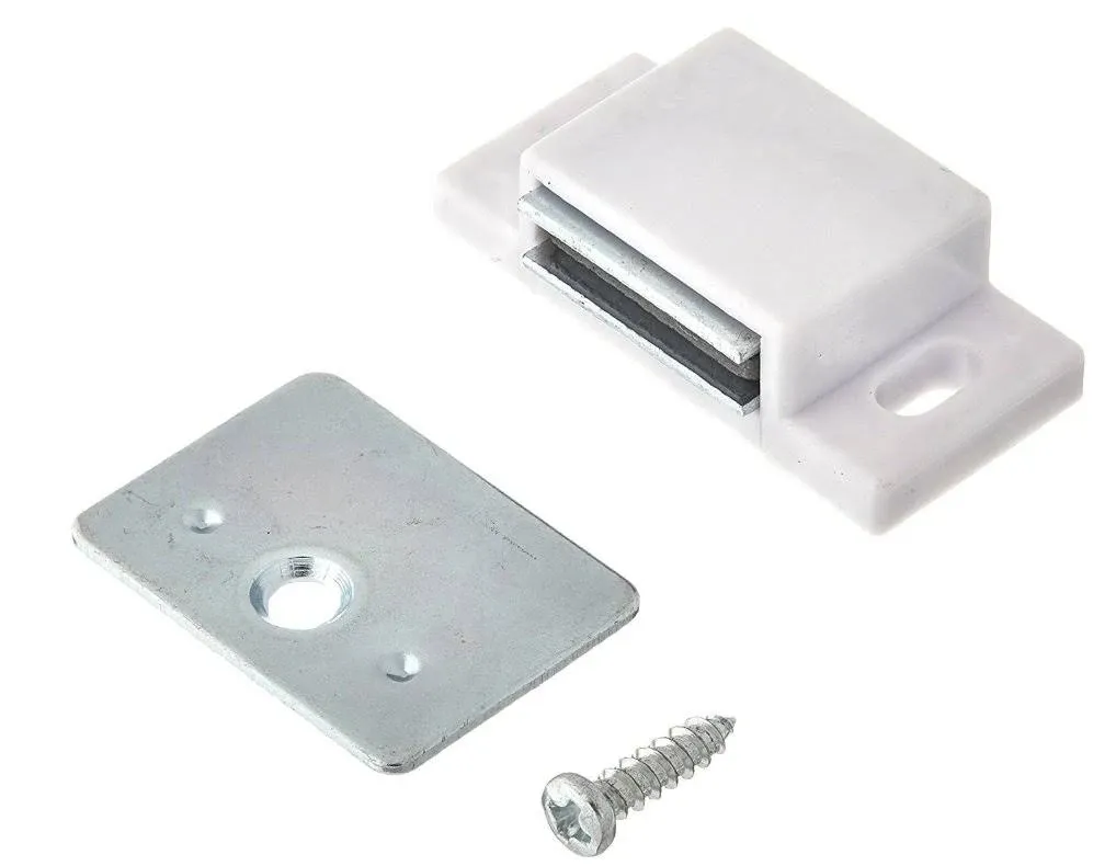 MPJ Shutter Hardware 50631-R 15lb Single Magnetic Catch White/zinc Retail Pack (2)