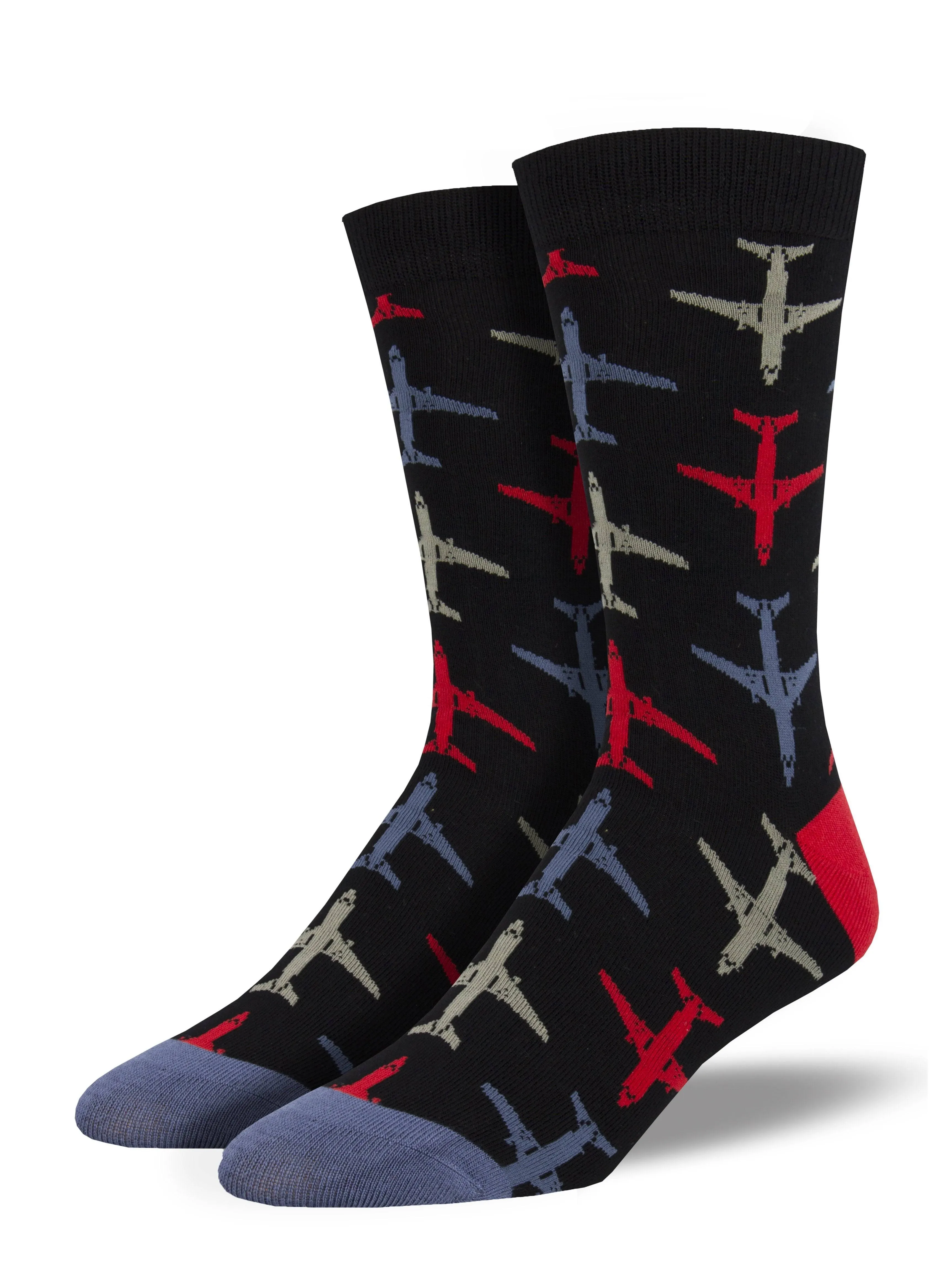 "Bamboo Airplanes Crew Socks | Men's"