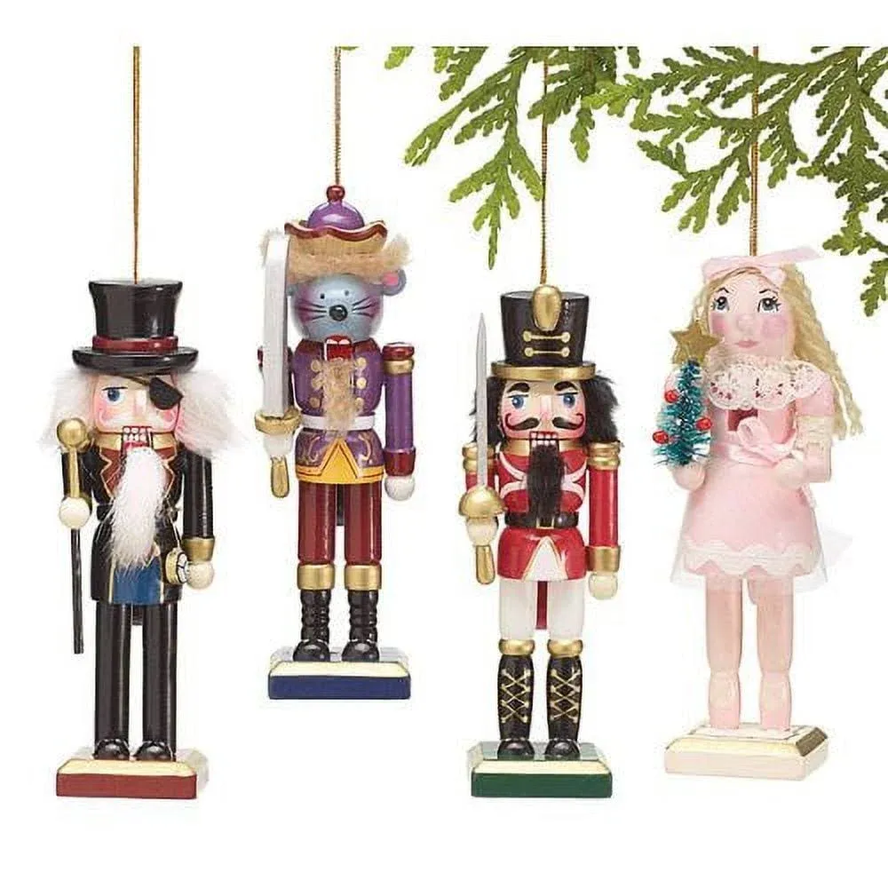 4 PIECE NUTCRACKER BALLET ORNAMENT SET