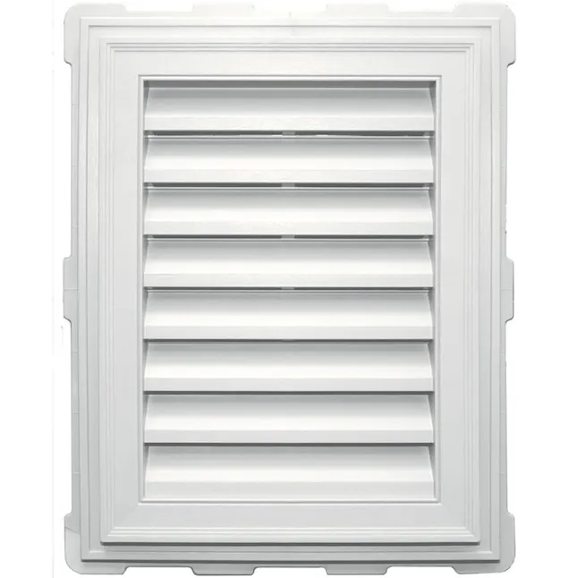 Builders Edge 120071824123 Rectangular Brick Mold 123 Vinyl Gable Vents, 18" x 24", White