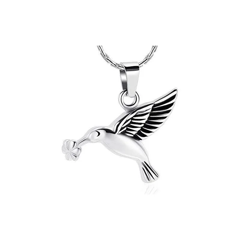 constantlife Hummingbird Cremation Jewelry Keepsake Stainless Steel Pet Urn ...