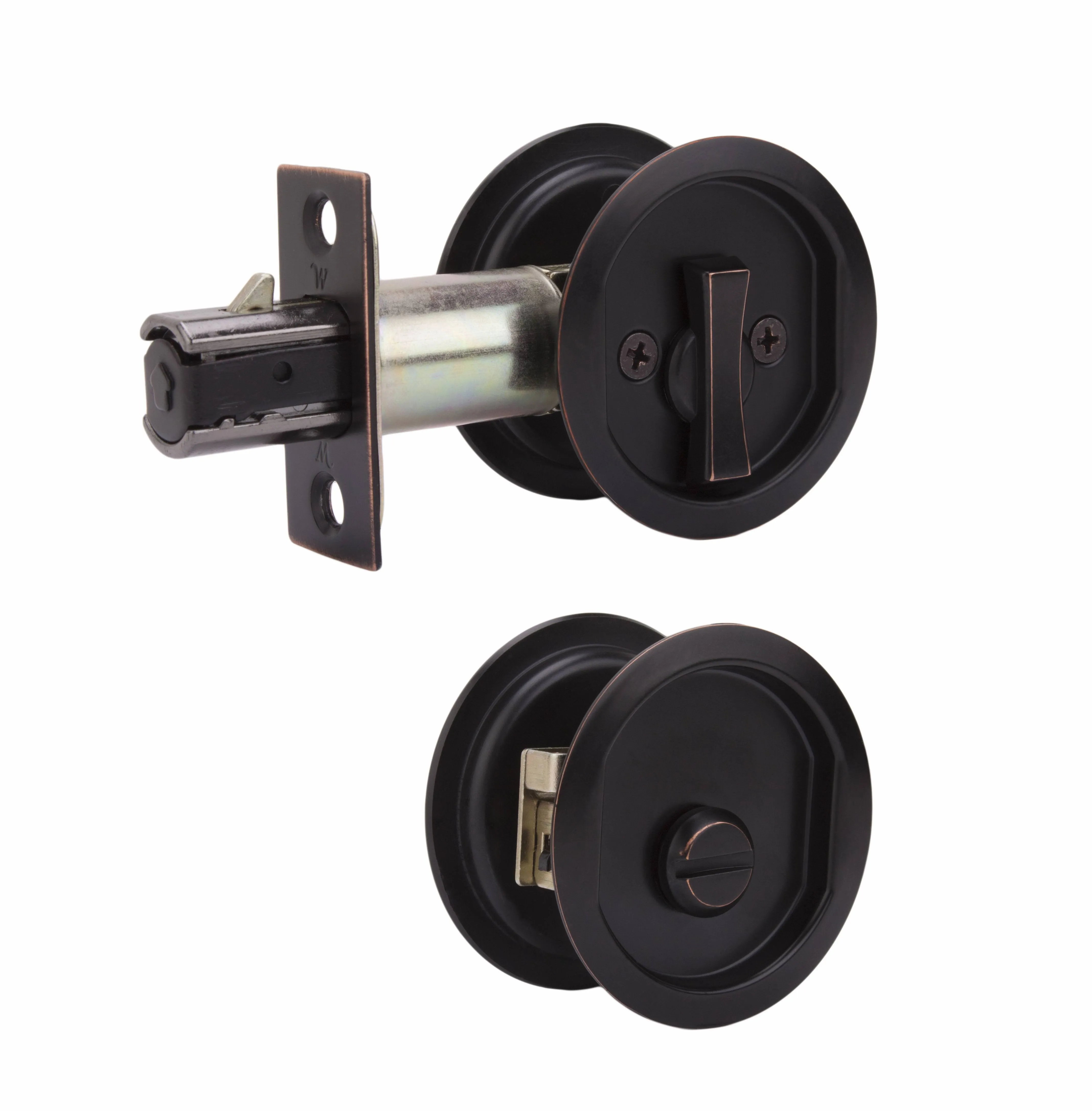 Weslock 00677X1X1 Privacy Pocket Door Lock, Oil Rubbed Bronze