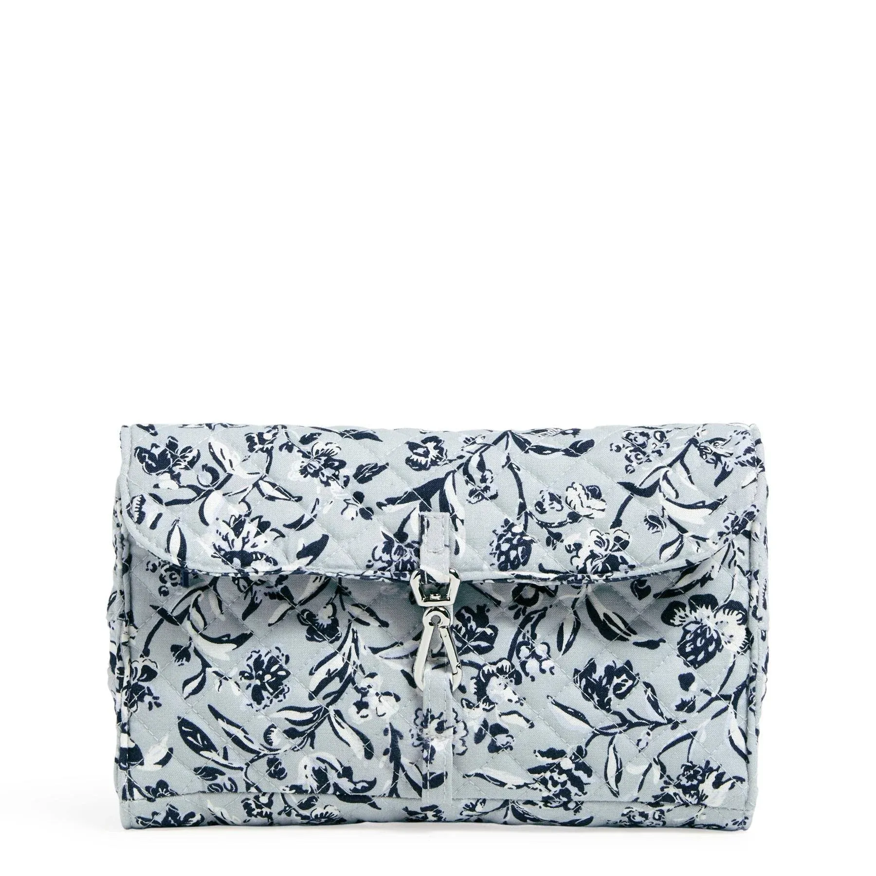 Vera Bradley Women's Cotton Roll-Up Tech Organizer Perennials Gray