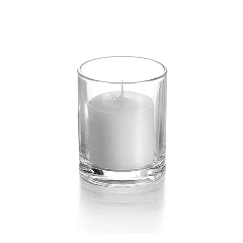 Yummi Set of 72 10hr Votive Candles & Votive Holders, Clear