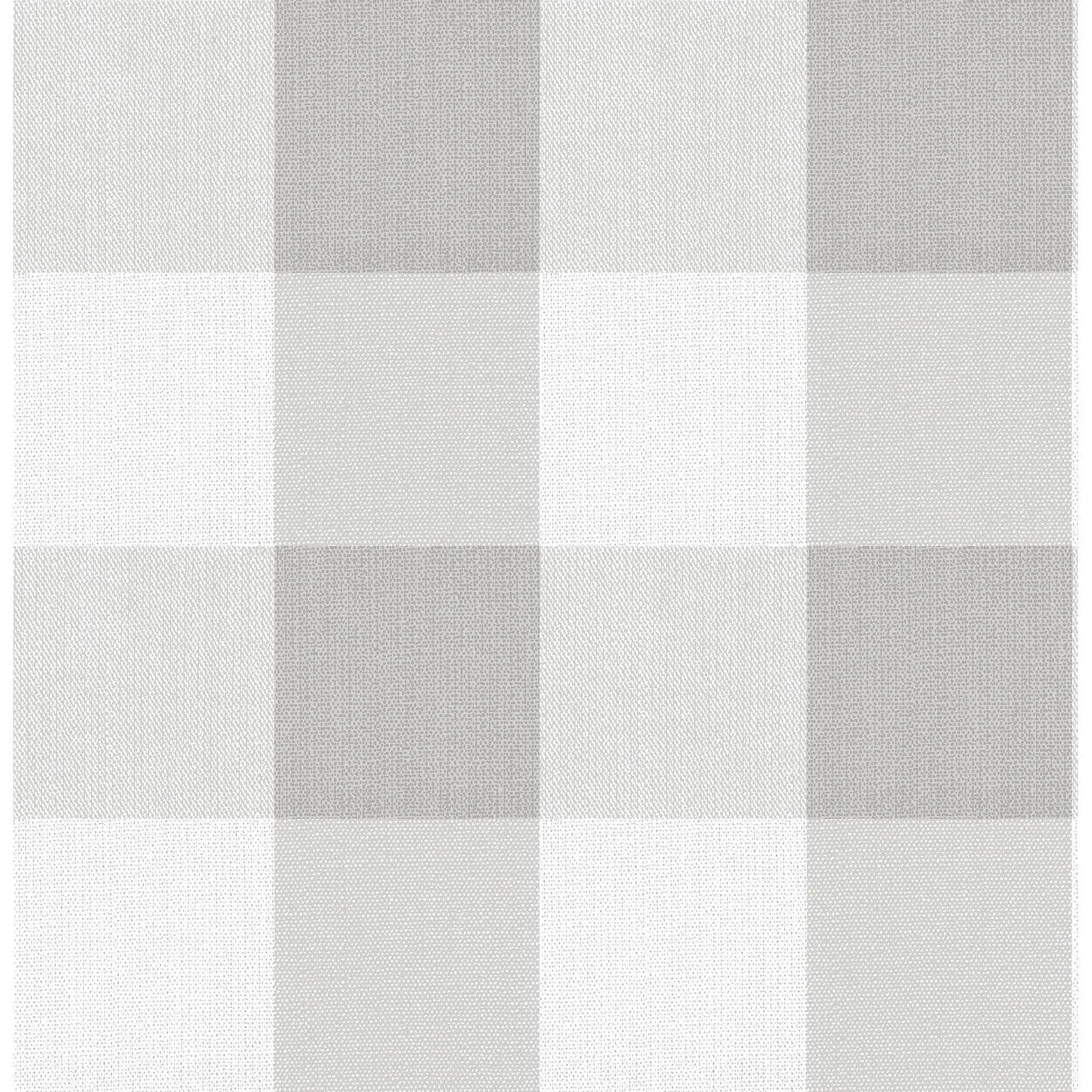 Nuwallpaper Grey Buffalo Plaid Plaid Peel & Stick Wallpaper, Gray