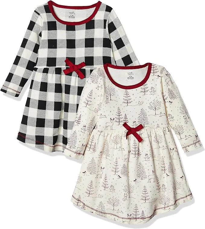 Touched By Nature Organic Cotton Dress, 2-Pack, Winter Woodland