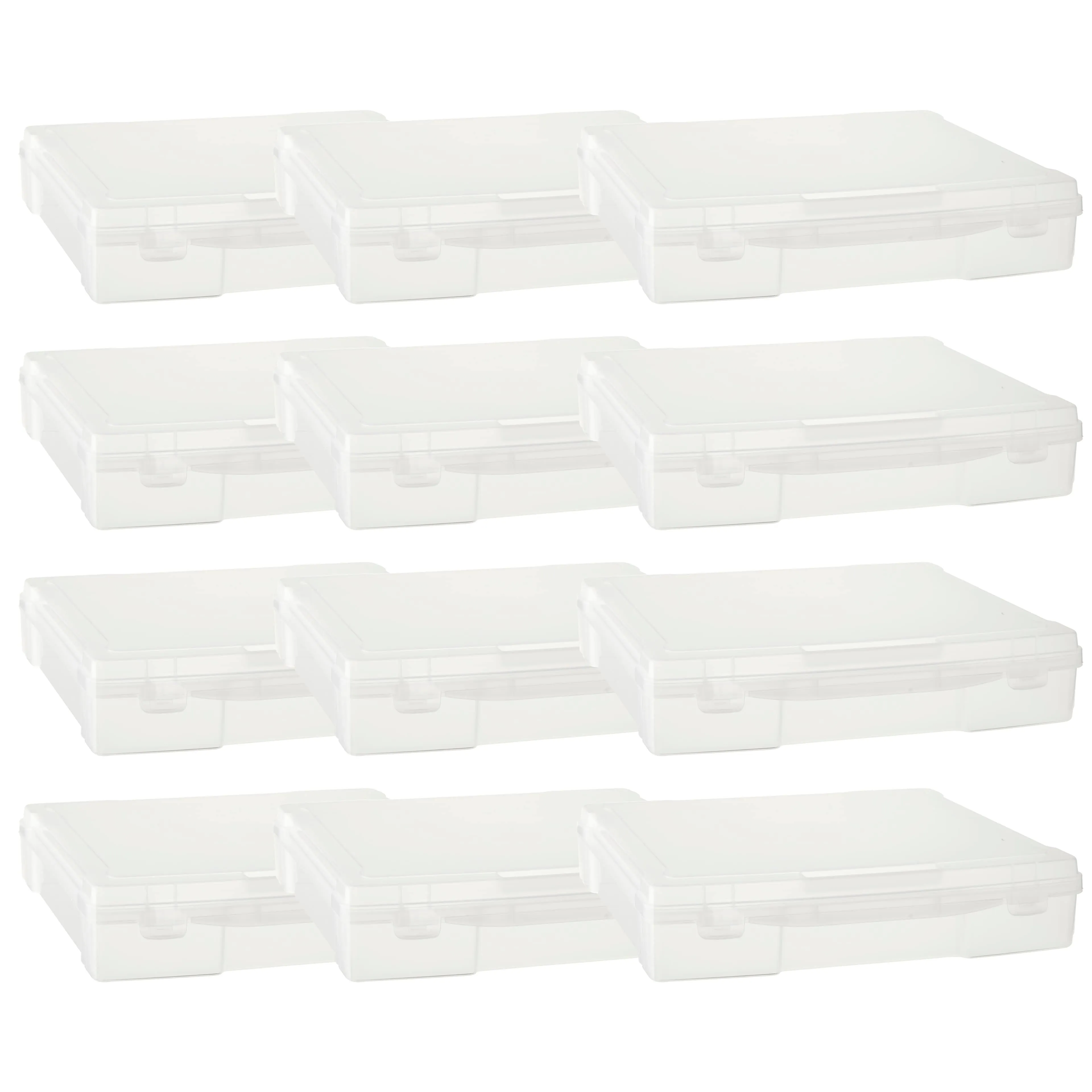 Michaels 12 x 12 Plastic Scrapbook Storage Case by Simply Tidy - Portable Case for Documents, Papers, Sewing, Crafts - Clear, Bulk 12 Pack