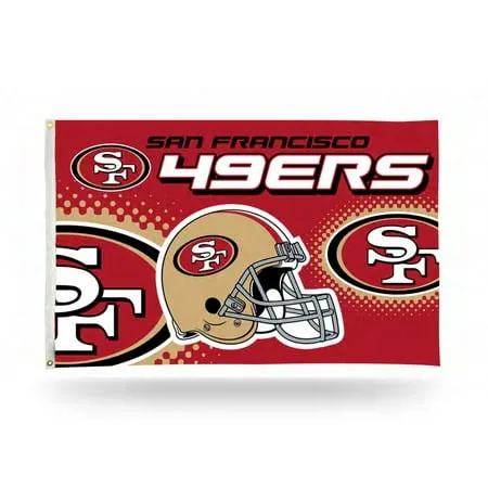 San Francisco NFL 49er s Indoor Outdoor 3x5 Helmet Design Banner Flag with grommets for hanging