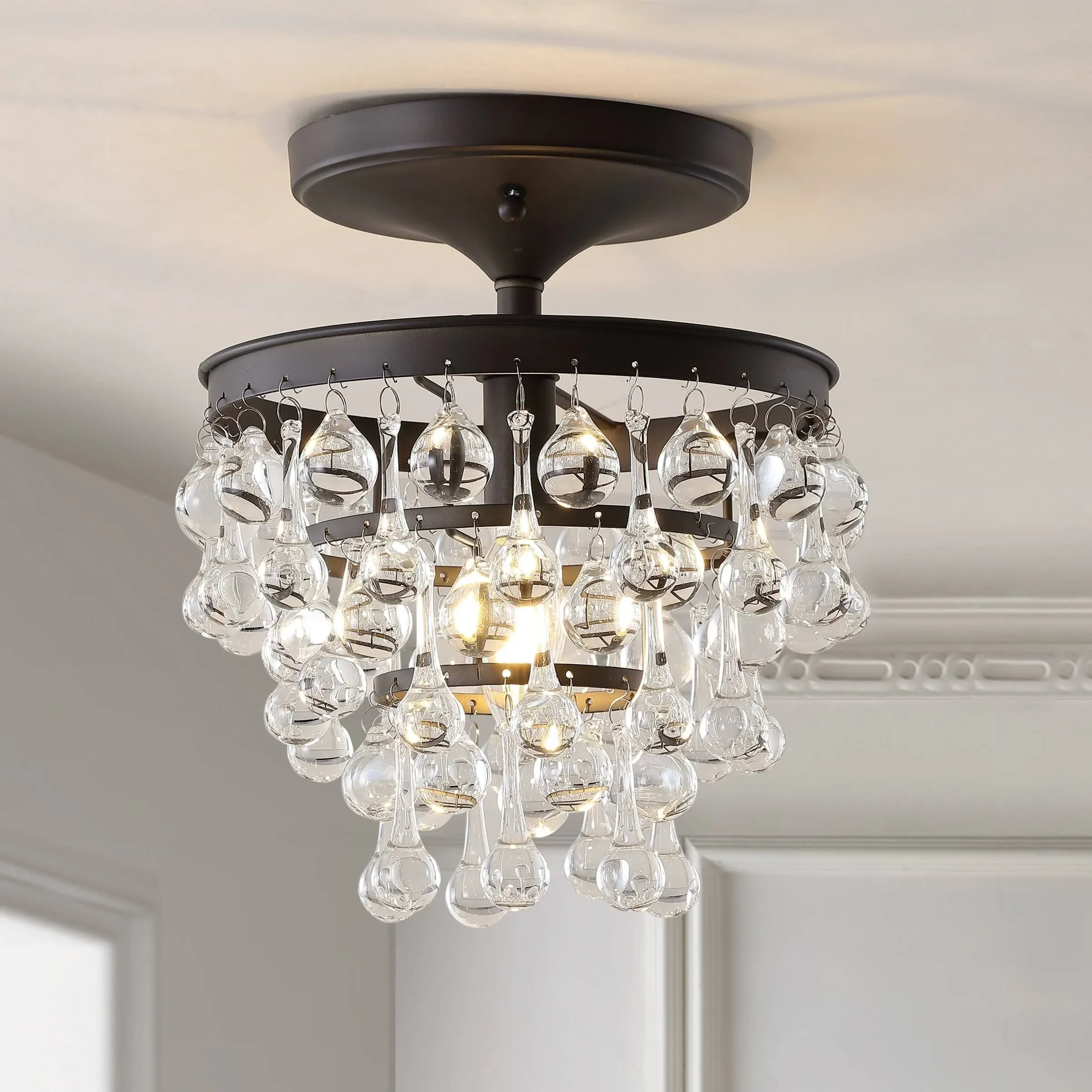 Jonathan Y | &quot;Oil Rubbed Bronze Toronto 10&quot;&quot; Metal Crystal Chandelier&quot; | Realry