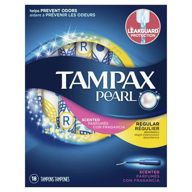 Tampax Pearl Regular Unscented Tampons 50 ct Box