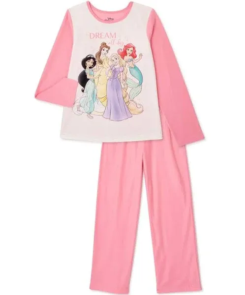 DISNEY PRINCESS GIRLS 2 PIECE FLANNEL PAJAMA SLEEP SET SIZE 4-5 LONG SLEEVE NEW