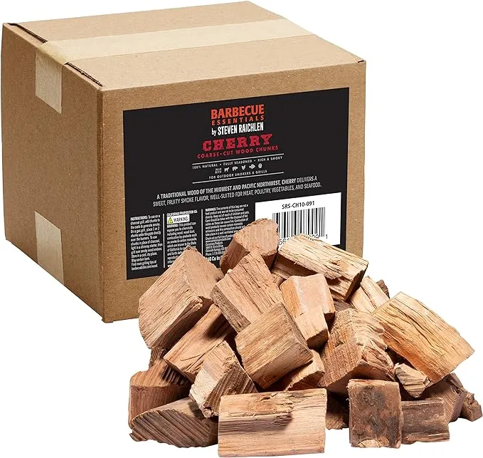 Steven Raichlen Smoking Wood Chunks (Cherry) - \xa010 Pound Box Kiln Dried BBQ