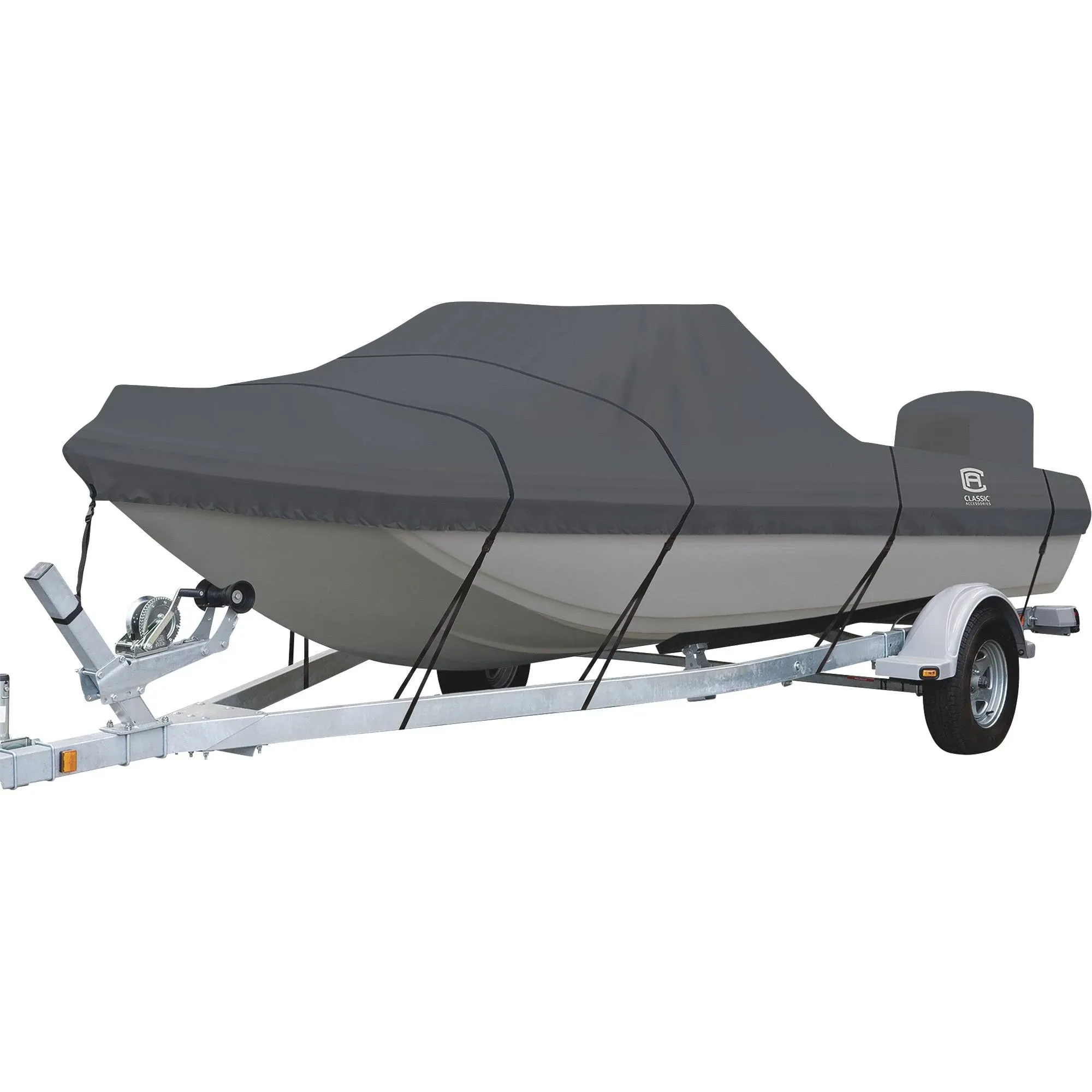 Classic Accessories StormPro Heavy-Duty Tri-Hull Outboard Boat Cover, Fits Boats ...