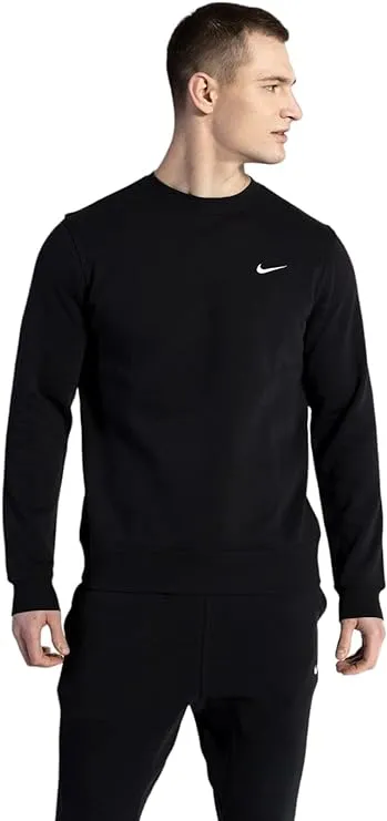 Nike Sportswear Club Fleece Sweatshirt Mens Size L Black Swoosh Long Sleeve