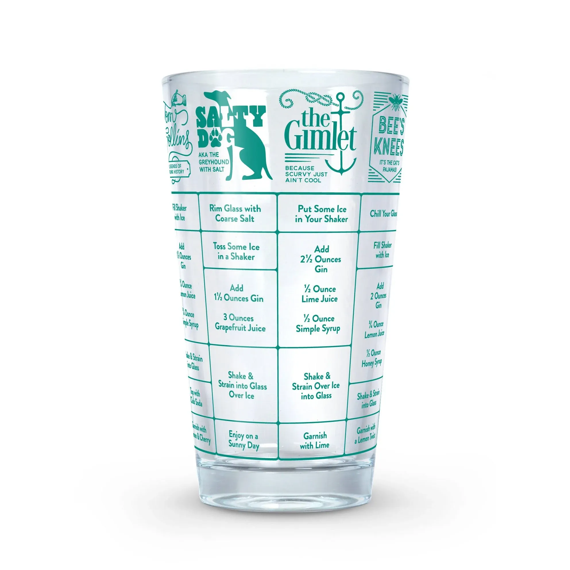 Fred & Friends Good Measure: Gin Recipe Glass