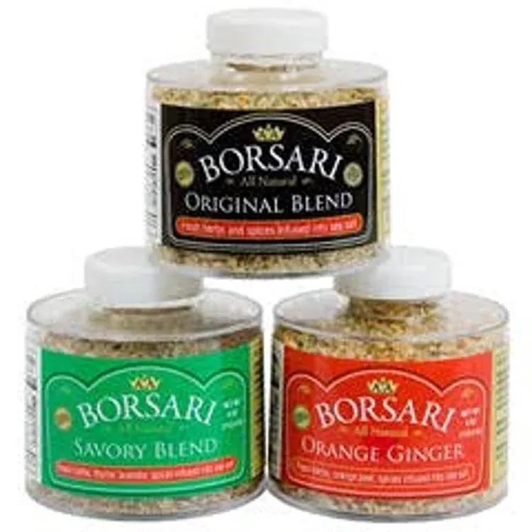 Borsari Seasoned Salt Gift Set - Multi-Use All Purpose Savory, Orange Ginger, and ...