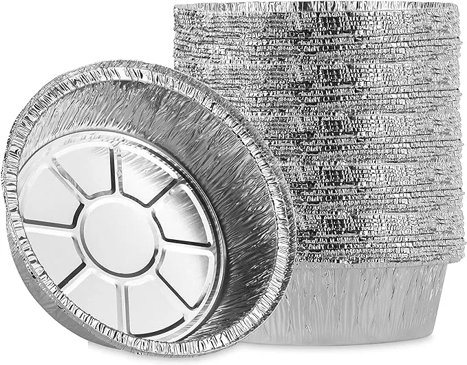 Plasticpro 6'' inch Round Tin Foil Cake Pans Disposable Aluminum, Freezer & Oven Safe - for Baking, Cooking, Storage, Roasting, & Reheating, Pack of