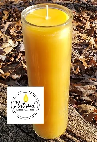 Beeswax Glass Vigil Candle Prayer Meditation Candle Burns up to 100 Hours Glass Jar Candle. Pure 100% Michigan Beeswax. Made and sold by Natural Light Candles only