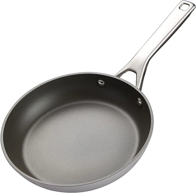 MsMk Non-Stick Small 8 Inch Enamel Frying Pan Grey - enamel grey 