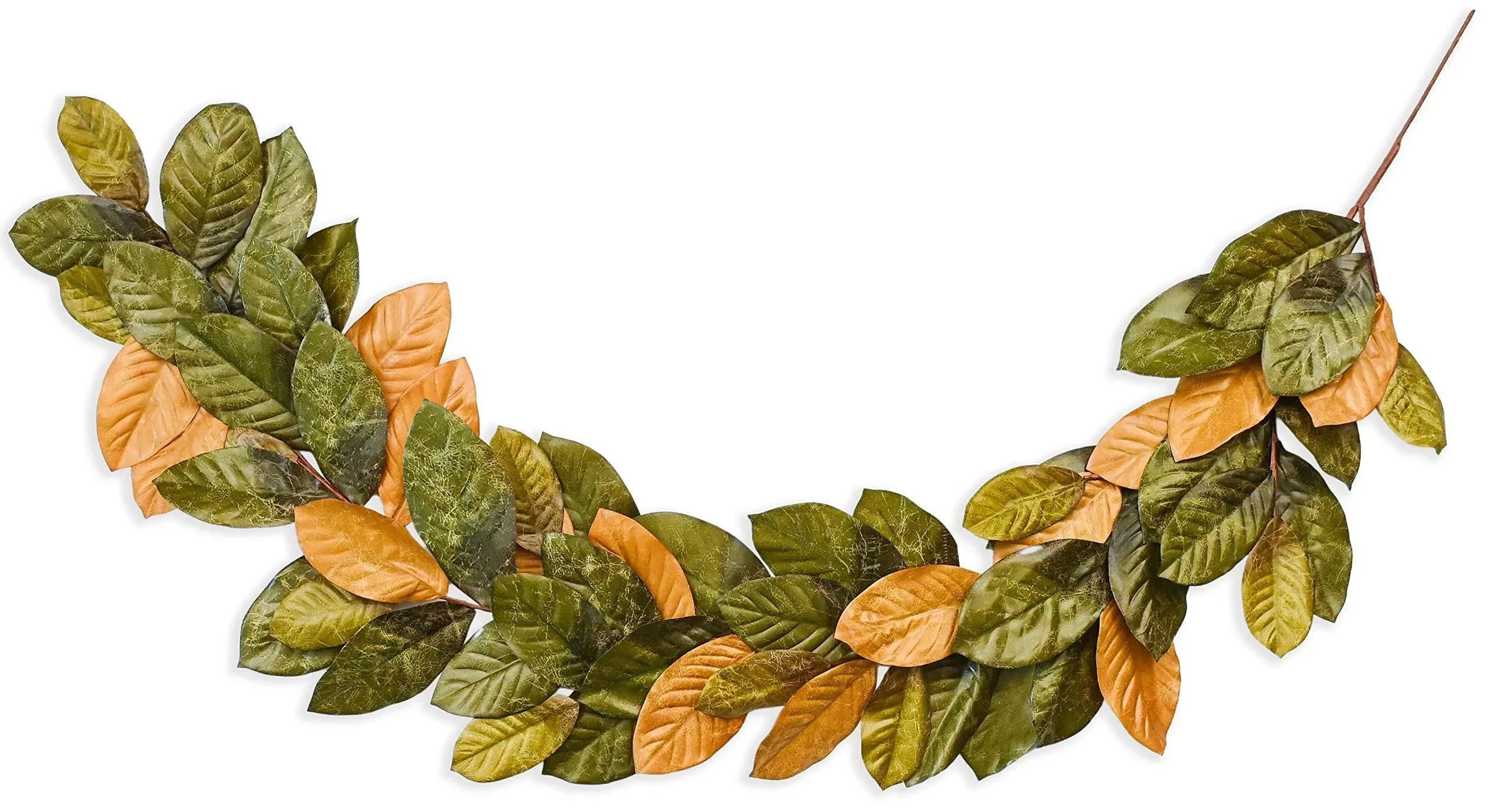 Vita Domi 6 Foot Magnolia Leaf Garland 2 Tone Brown Green (VTD-ABF-NF200931)