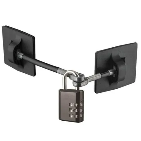 Refrigerator Lock (Black with Black Combination Padlock)