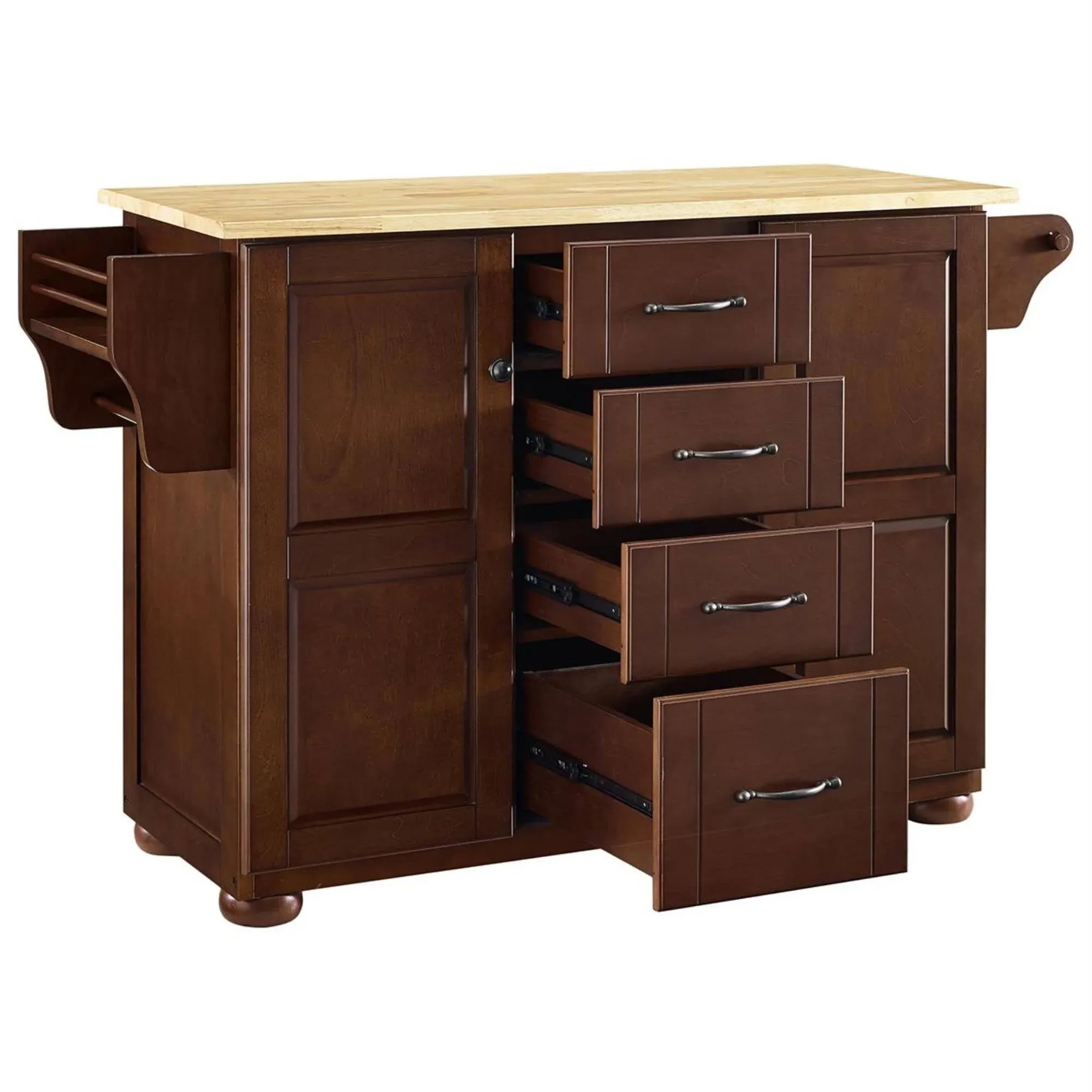 Crosley Furniture Eleanor Wood Top Kitchen Island Mahogany/Natural