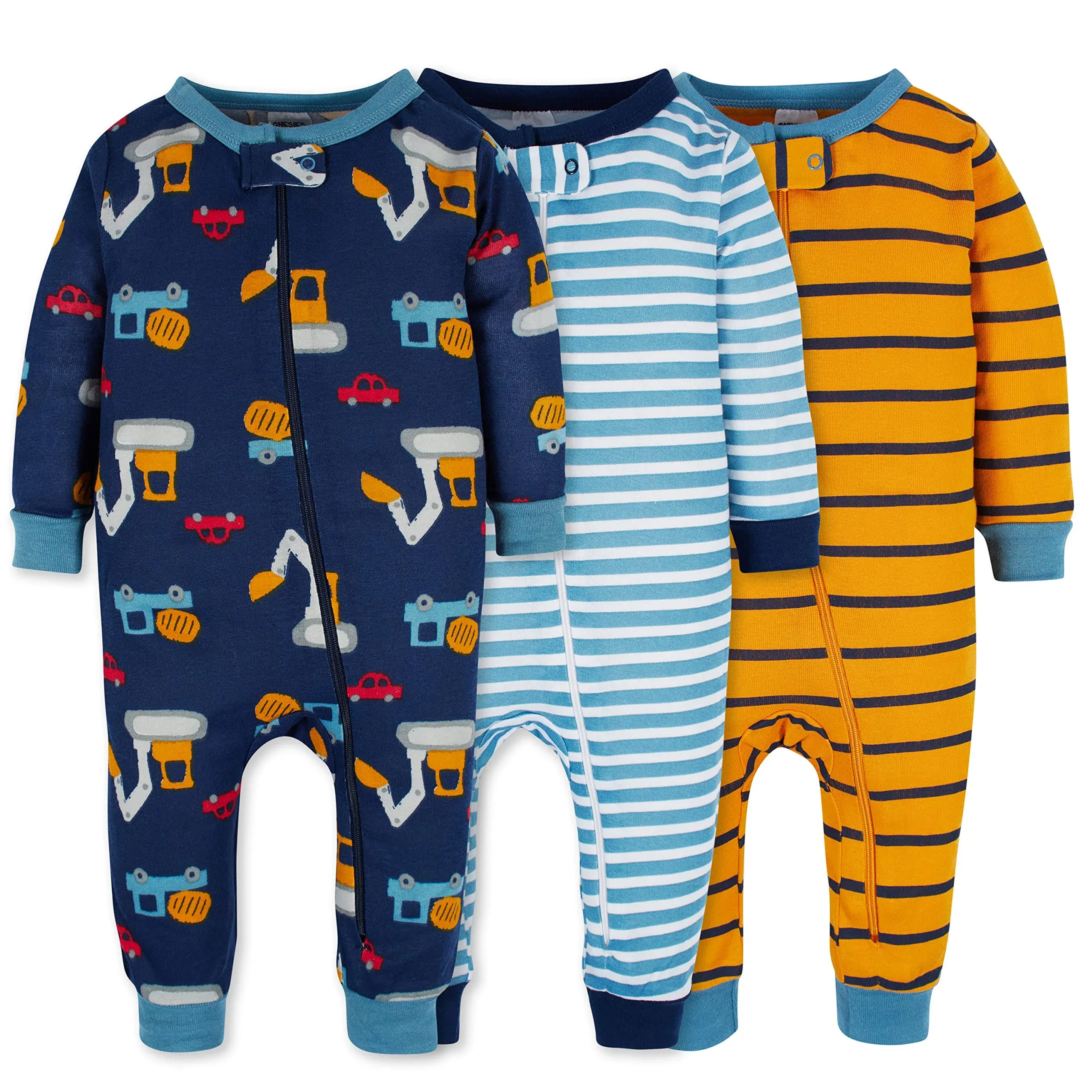 Onesies Brand baby-boys 3-Pack Snug Fit One-Piece Cotton Pajamas