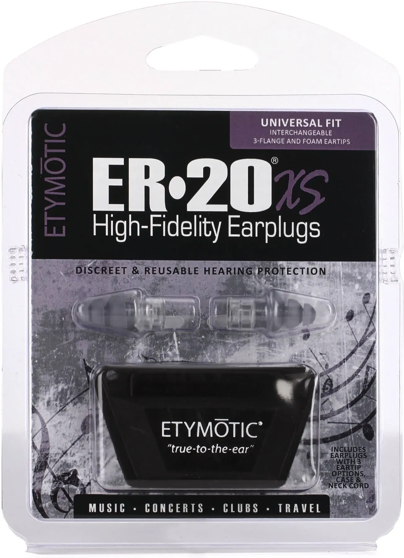 Etymotic Research ER20XS High-Fidelity Earplugs (Concerts, Musicians, Airplanes, Motorcycles, Sensitivity and Universal Hearing Protection) - Standard Fit, Clear Stem, Clear/Frost