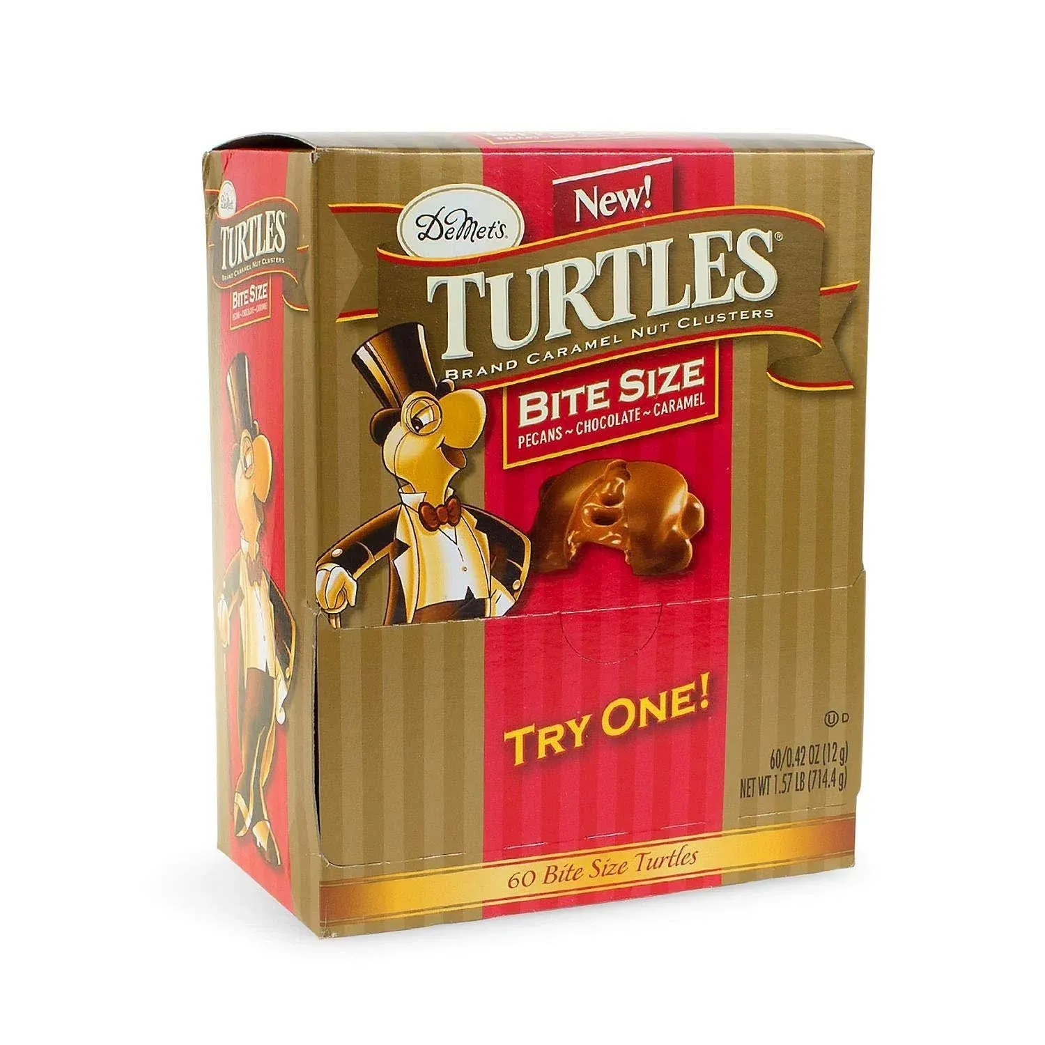 Demet's Bite Size Turtles Candy 60 Count 1.57 lbs