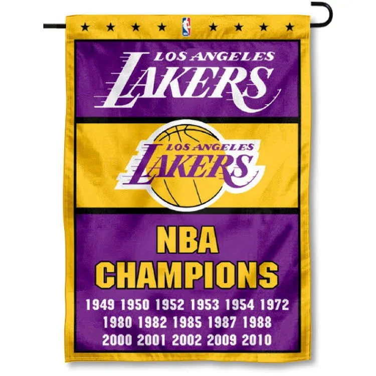 WinCraft LA Lakers 17 Time Champions Double Sided Garden Flag