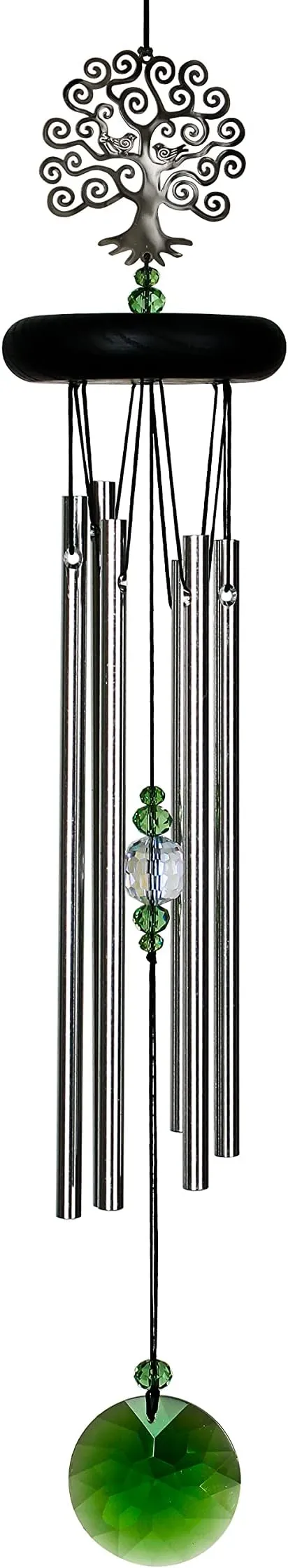 Woodstock Chimes Signature Collection, Crystal Tree of Life Chime, 19'' Decor Designs Wind Chimes for Outdoor, Patio, Home or Garden Décor (WFTE)