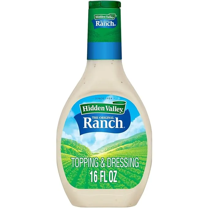 Hidden Valley Original Ranch Salad Dressing & Topping, Gluten Free - 16 Ounce Bottle - Pack of 6 (Package May Vary) (00551)