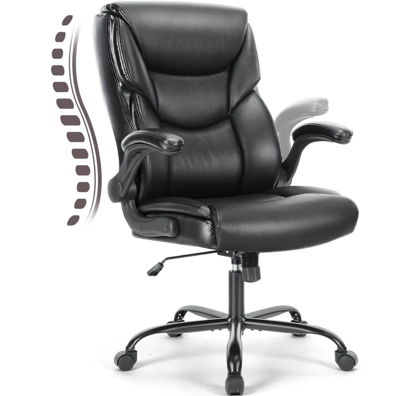 Office Chair - Ergonomic Executive Computer Desk Chairs with Adjustable Flip-Up 