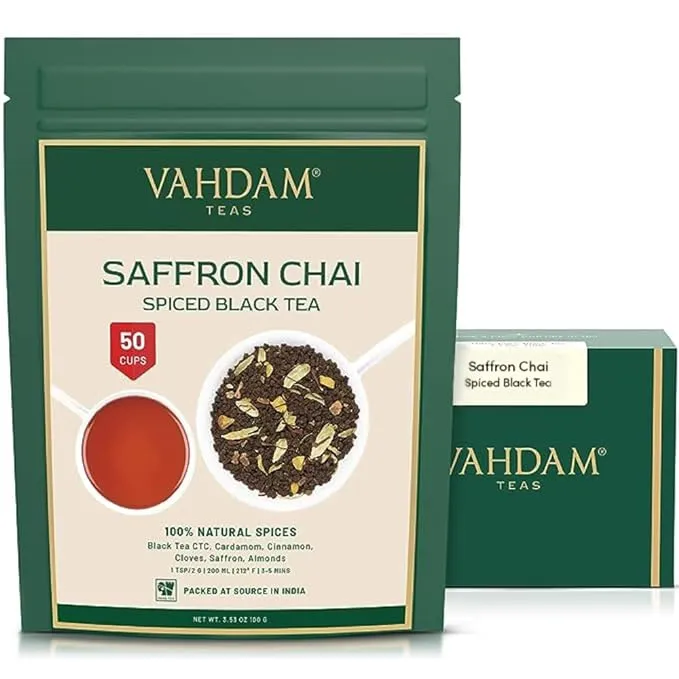 Vahdam Saffron Tea Loose Leaf 50