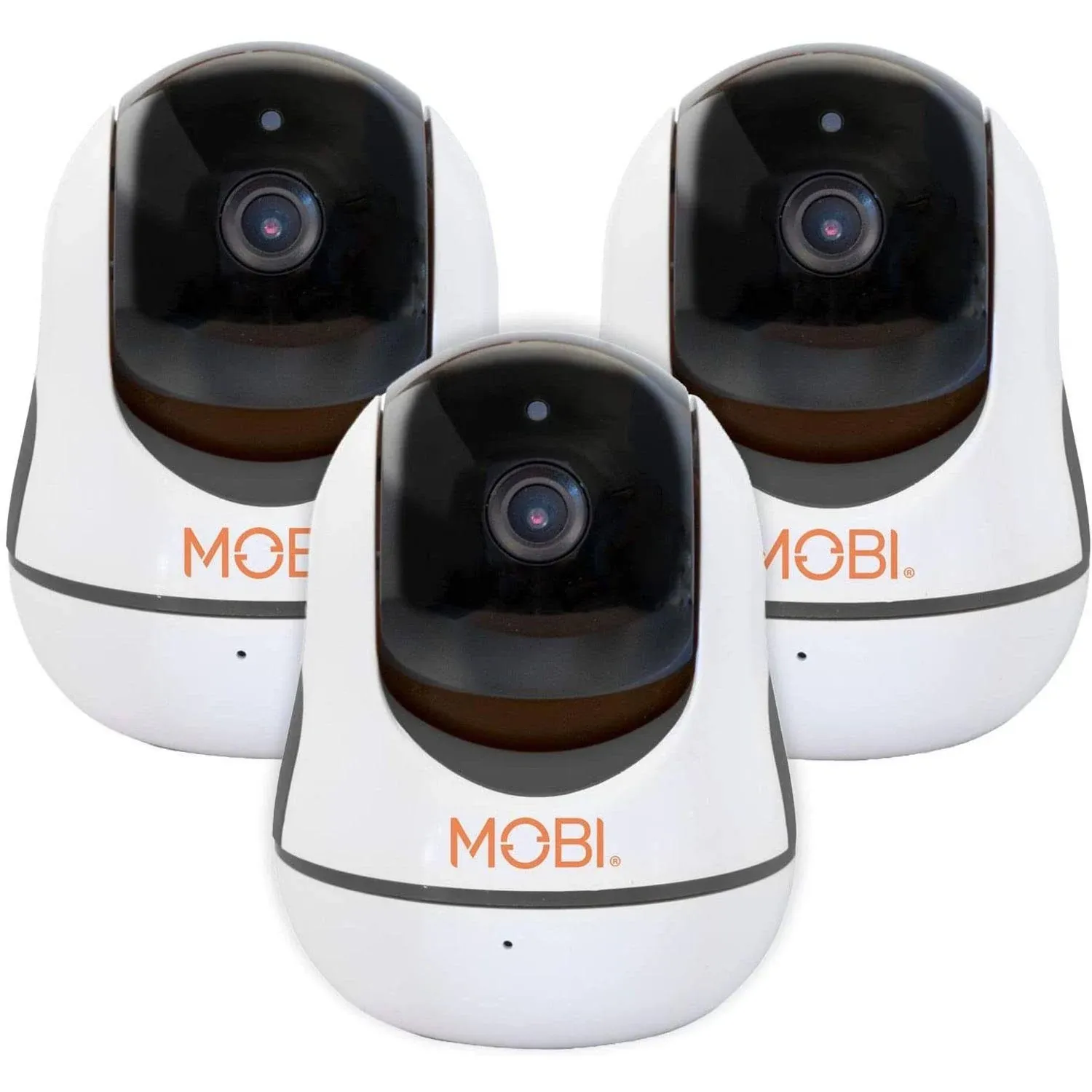 MobiCam HDX Wi-Fi Pan & Tilt Smart Nursery, Elderly & Home Monitoring Camera, 1080p HD Indoor Security Night Vision IP Camera, Motion Detection, Two-Way Audio, Cloud & SD Card Storage - (3-Pack)