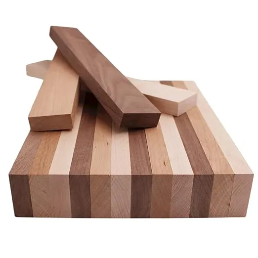 Domestic Variety Pack 5 Walnut, 5 Maple and 5 Cherry Boards - 3/4" x 2" (15Pcs) 3/4" x 2" x 12"