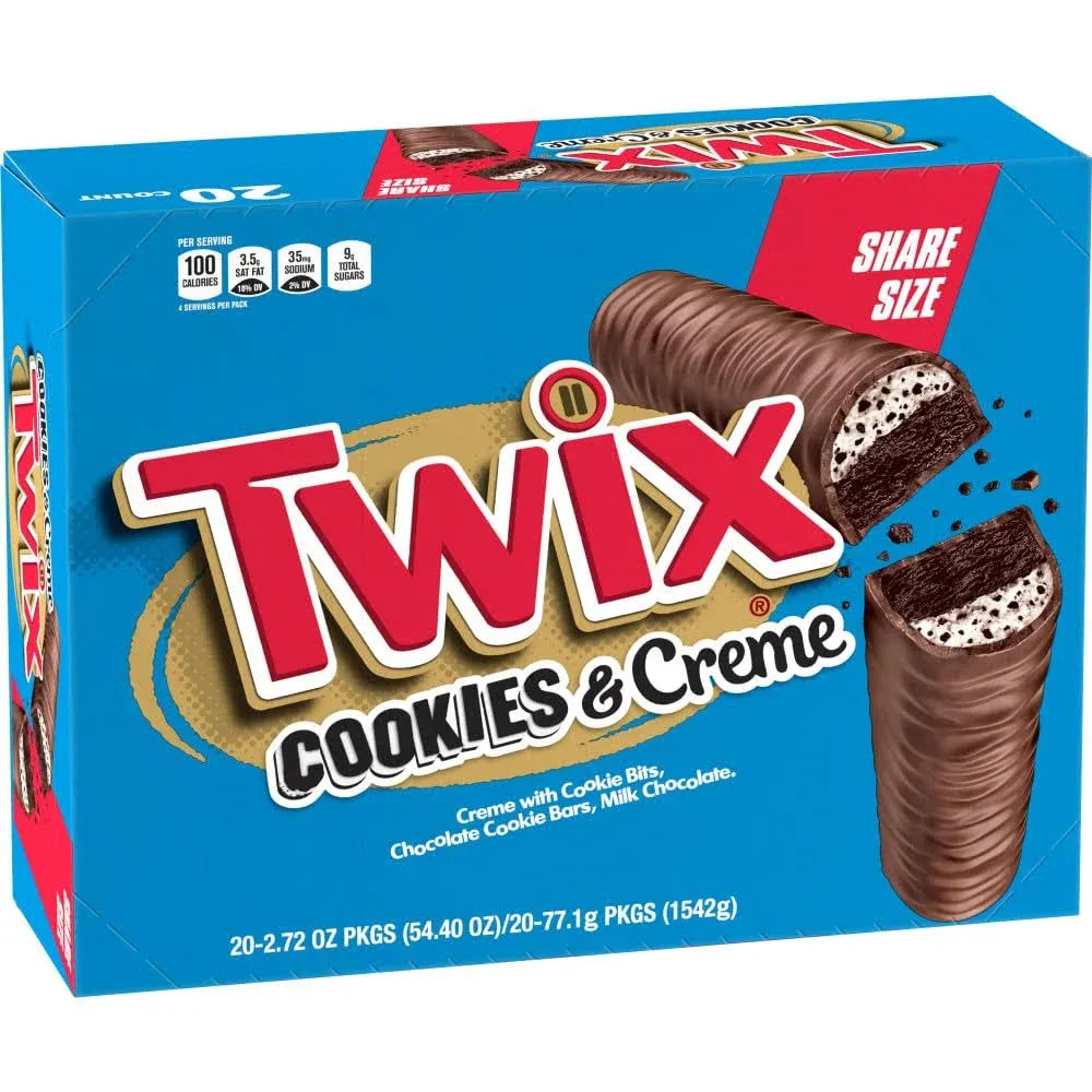 Twix Cookies &amp; Creme Candy Bar (20 Count) - 2.72oz