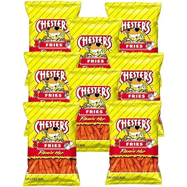 Chester's Flamin' Hot Fries, 1.75 oz Bags (Pack of 8)