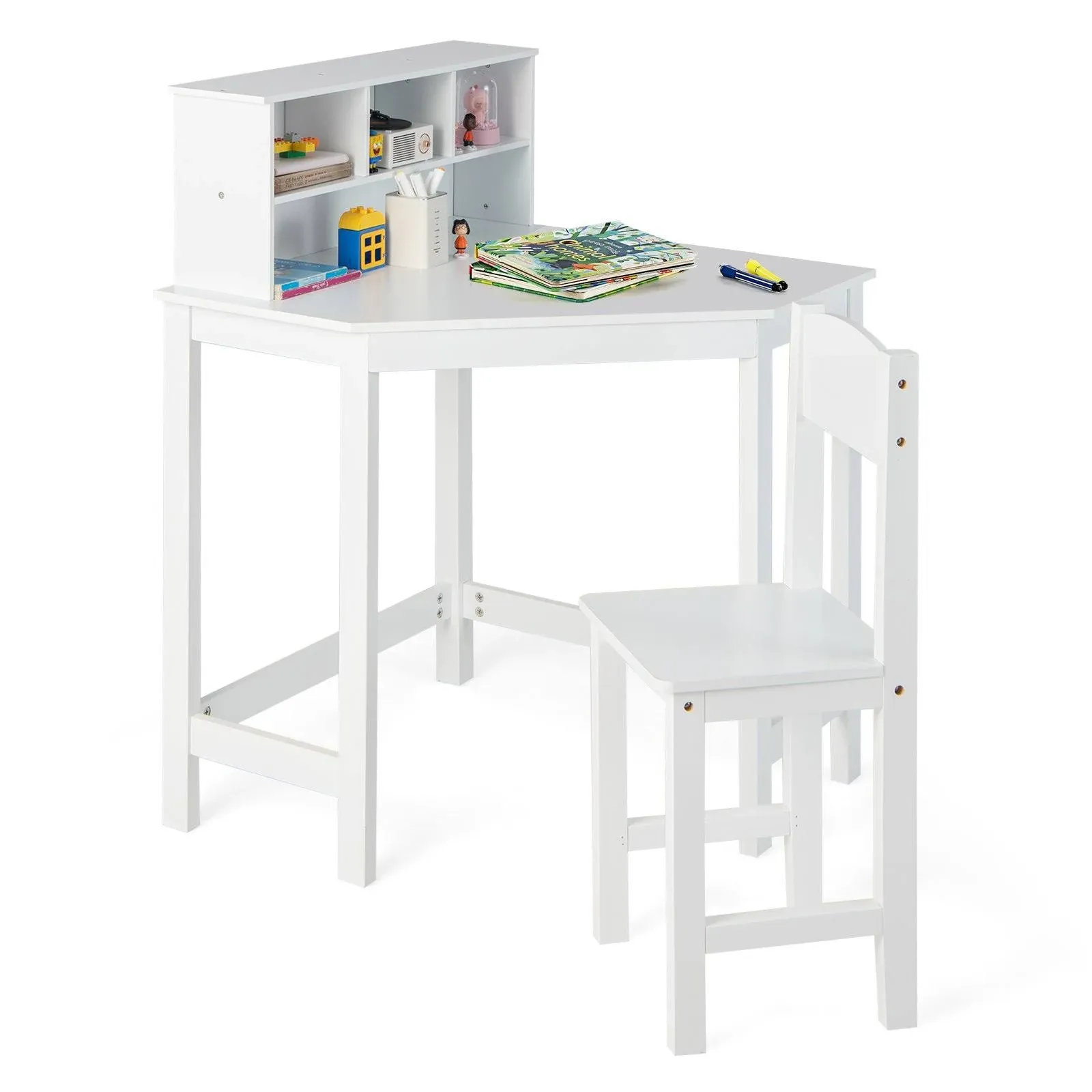 Costway Kids Corner Desk & Chair Set