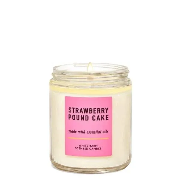 Bath and Body Works 2 Piece Pack (7oz/198g ) White Barn Strawberry Pound Cake ...